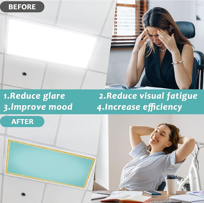 QOUBAI 8PCS Fluorescent Light Covers, 4x2 Feet Magnetic Light Cover Fluorescent - Image 4