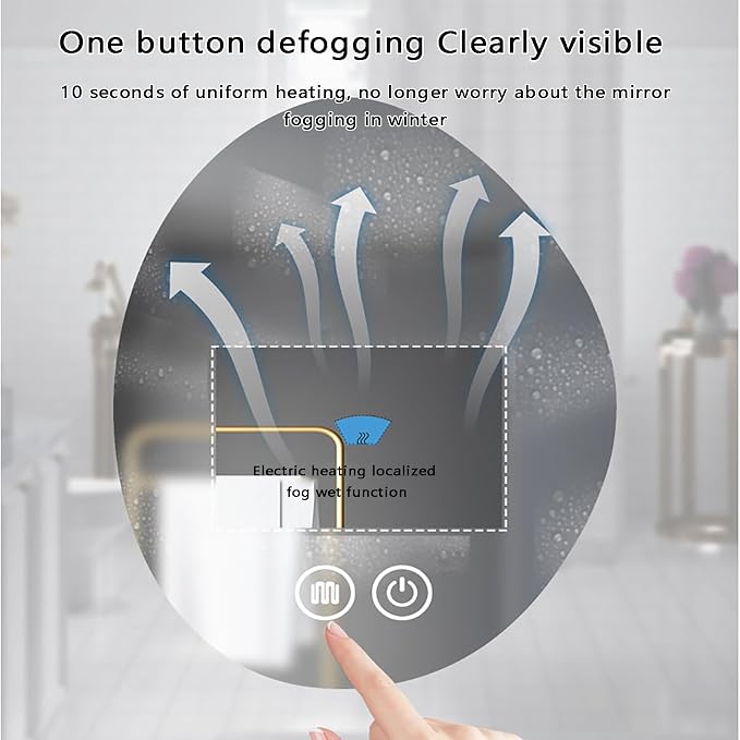 Illuminated LED Bathroom Mirror 500x800mm Wall Mounted Smart Vanity Mirror - Image 2