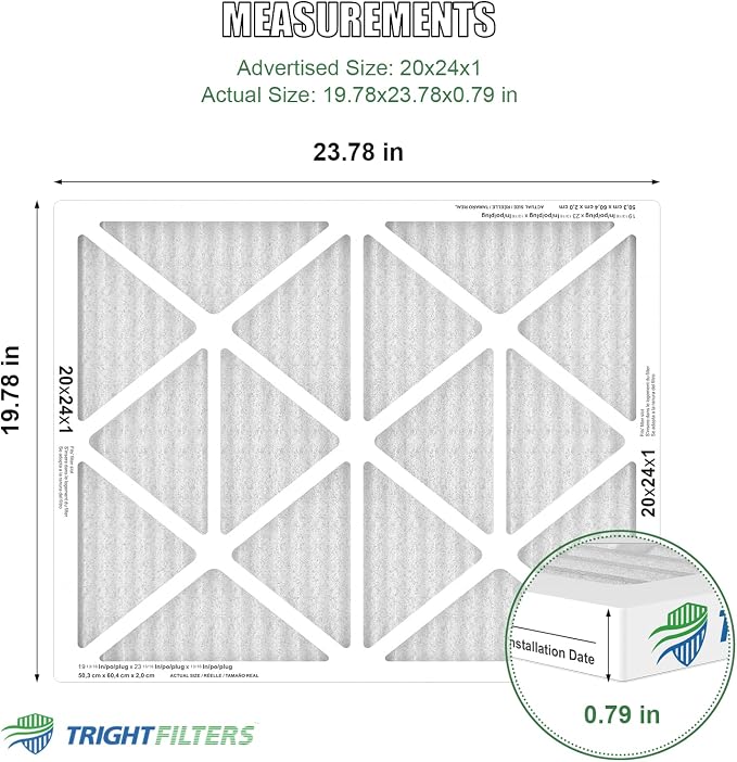 20x24x1 Air Filter 4 Pack, MERV 8 Pleated Dust Defense Air Filters Replacement - Image 2