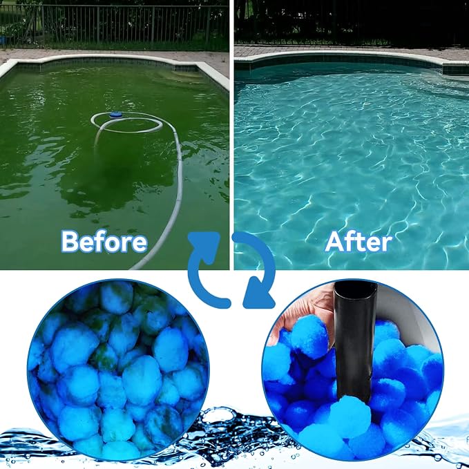 QwayHome 3.1 lbs Pool Filter Balls, Reusable Filter Sand Balls - Image 5