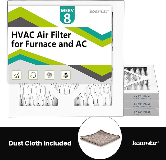 4pack 8x8x1 Air Filter MERV 8, HVAC/Furnace AC Filter Replacement, Dust - Image 5