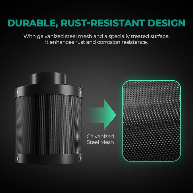 MARS HYDRO 6 Inch Carbon Filter, Inline Air Filter Odor Control - Image 6