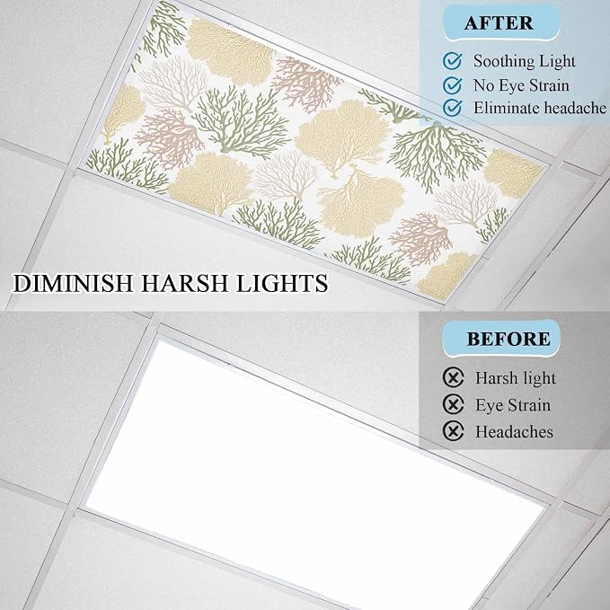 3 Pack Fluorescent Light Cover for Classroom Ceiling Light, Nautical Ocean - Image 8