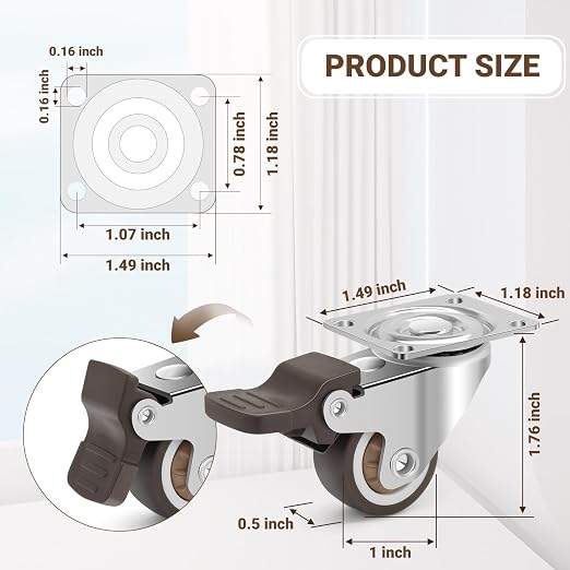 Small Caster Wheels 1 Inch - Image 3