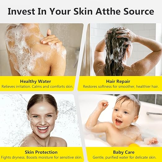 (2 Pc) 25+ Stage High Output Shower Filter Replacement Cartridges – Reduces Chlorine & Chemicals, Restores pH Balance, 2.4"×2.4"×2.68" SoliCozy Shower Filter Compatible with SF100 & Jomst Shower Head