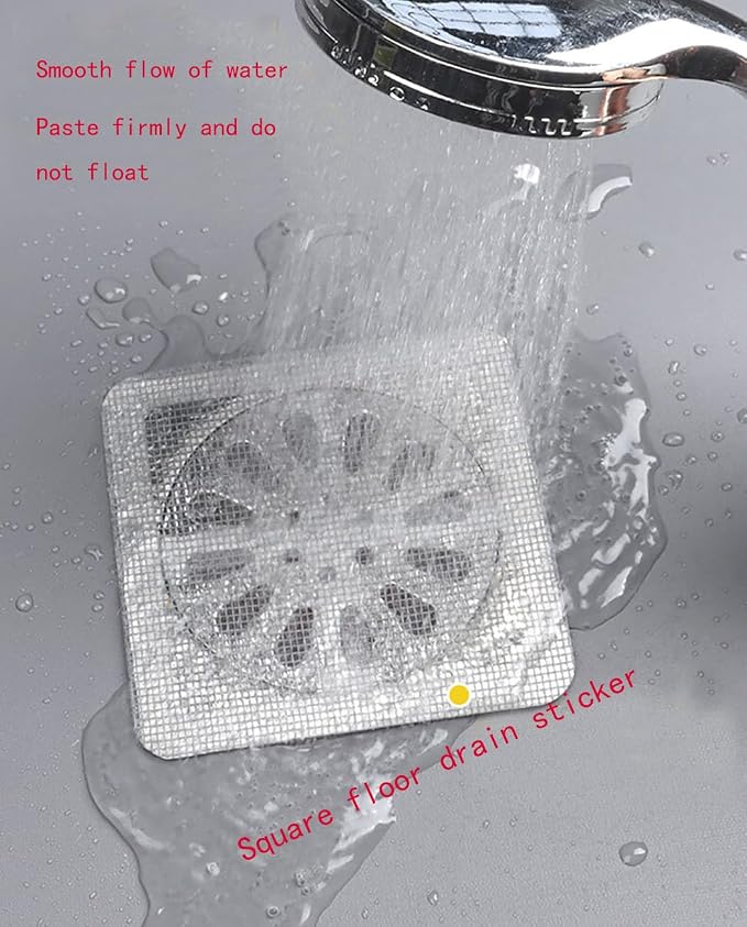 Disposable Floor Drain Sticker, Hair Drain Catcher, Shower Drain Square Mesh - Image 5