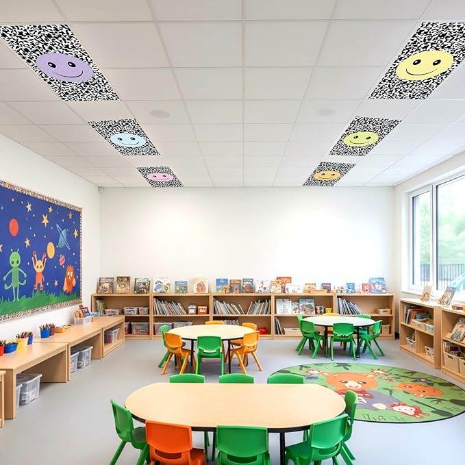 Wiooffen 8 Pcs Smile Face Fluorescent Light Cover - Image 7
