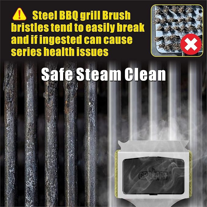 GRILLART Grill Brush Bristle Free. Upgraded BBQ Replaceable Cleaning Head - Image 7
