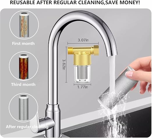 FA20 Brass Sediment Filter, Reusable Washer Water Filters, Traps Sand, 40 - Image 5