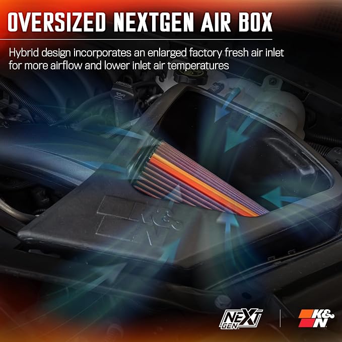 K&N NextGen Cold Air Intake System: High-Flow Cotton Filter: Compatible - Image 5