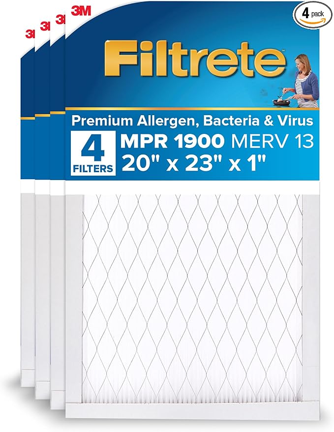Filtrete 20x23x1 AC Furnace Air Filter, MERV 13, MPR 1900, Premium Allergen by Filtrete