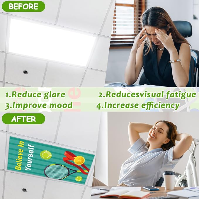 Wiooffen 8 Pcs Fluorescent Light Covers - Image 4