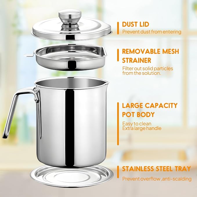 Chihee Grease Container Stainless Steel Bacon Grease Saver - Image 4