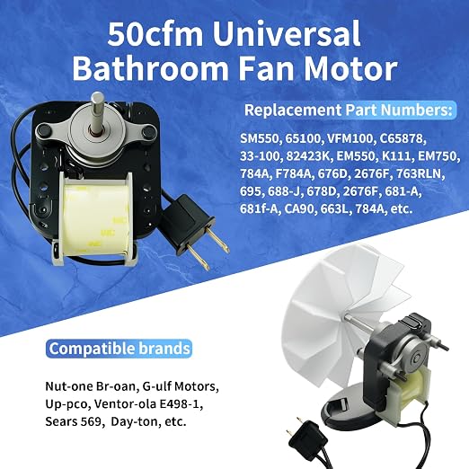 SM550 Universal Bathroom Vent Exhaust Fan Motor Replacement Kit SM550 Compatible - Image 7