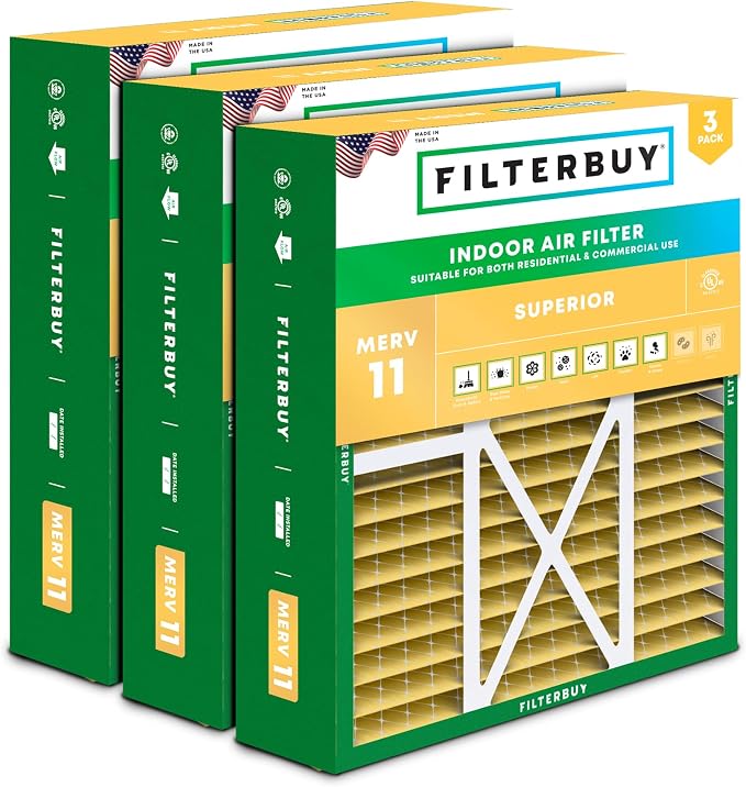 Filterbuy 20x22x5 Air Filter MERV 11 Superior Pet & Allergy Defense, Pleated by Filterbuy