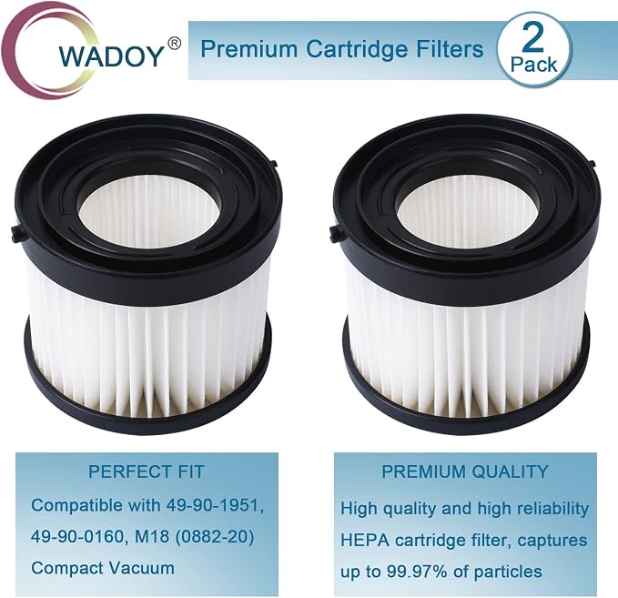 49-90-1951 HEPA Cartridge Filter Kit by Wadoy Compatible - Image 2