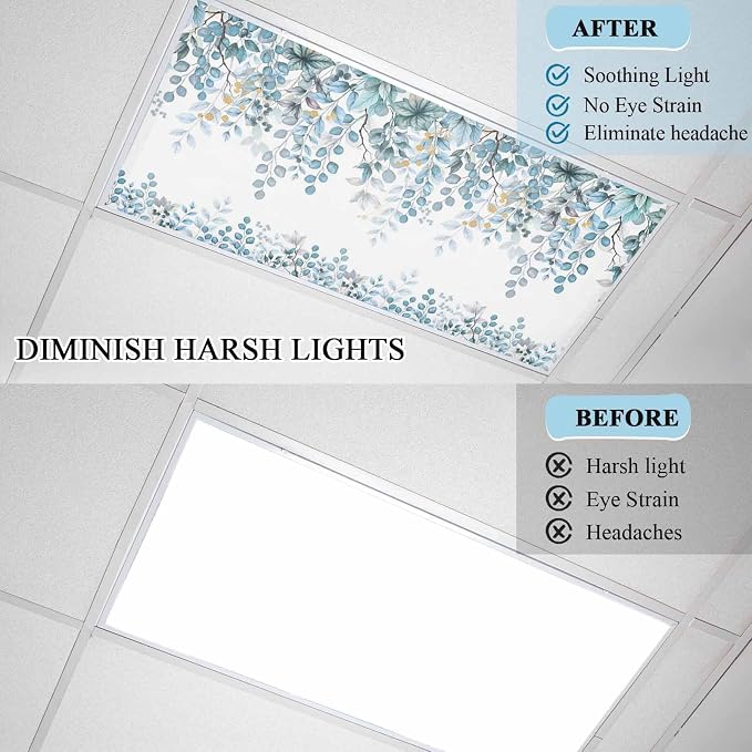 2 Pack Fluorescent Light Cover for Classroom Ceiling Light, Teal Blue - Image 8