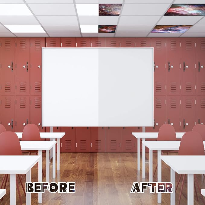 Amylove 4 Pcs Fluorescent Light Covers Classroom Ceiling Panels Light Filters - Image 4