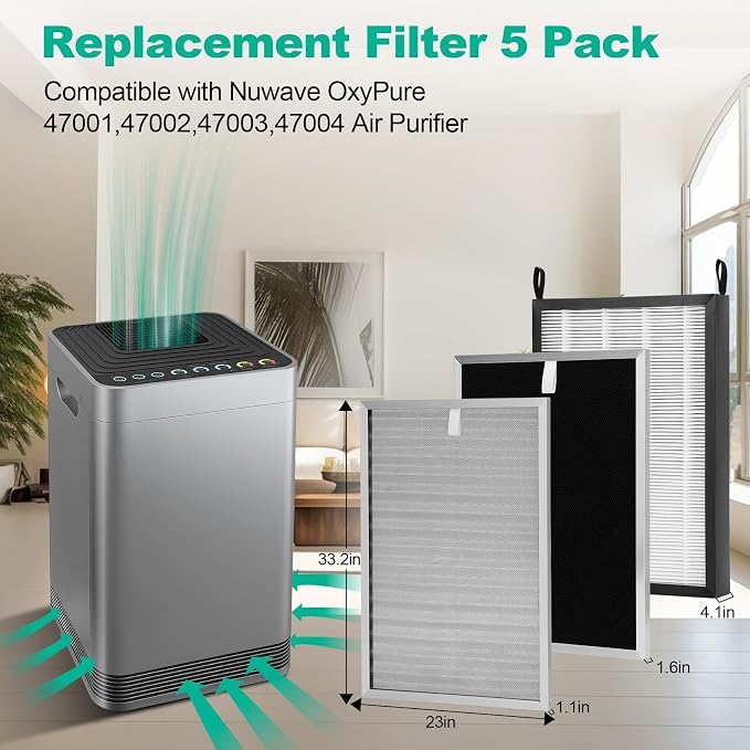 5 Pack Replacement Filter Set Compatible - Image 2