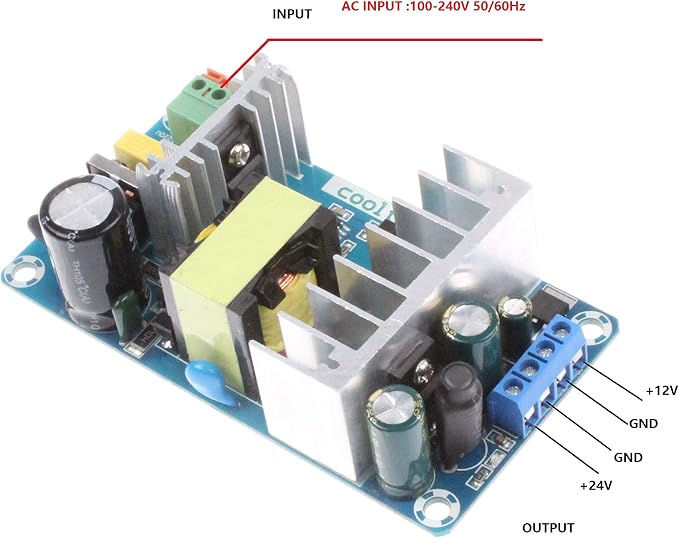 NOYITO AC to DC Power Supply Module DC 24V 4A 12V 1A Dual Output AC 120V - Image 2