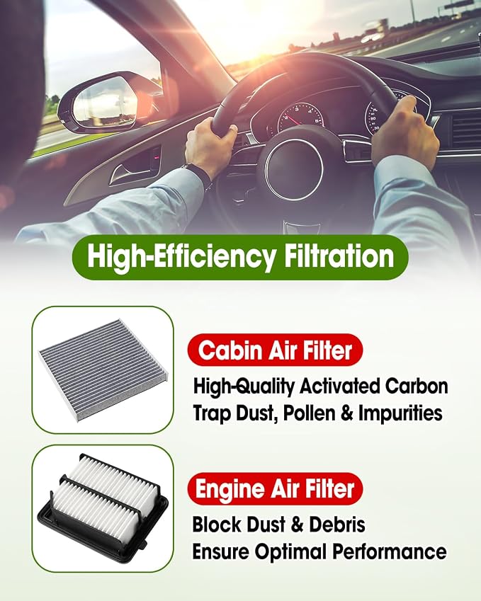 Cabin Air Filter Replace CF10134 & Engine Air Filter Replace CA11399 Compatible - Image 3