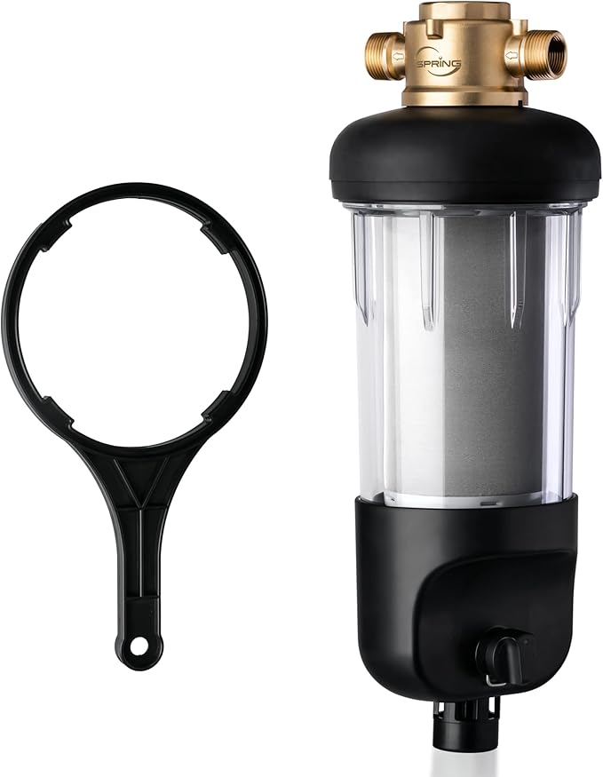 iSpring WSP500J Reusable Whole House Spin-Down Sediment Water Filter, Upgraded by iSpring