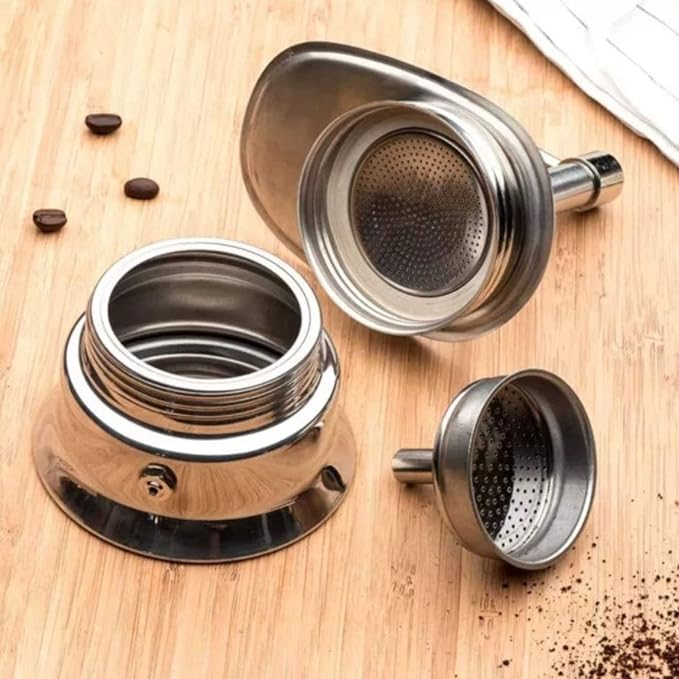 50ML 200ML Single Spout Mocha Pot Classic Stovetop Coffee Maker Stainless Steel - Image 2