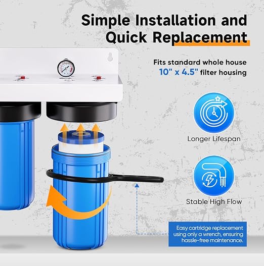 PUREPLUS 2-Stage Whole House Water Filtration System, Heavy Metals, PP Sediment - Image 7