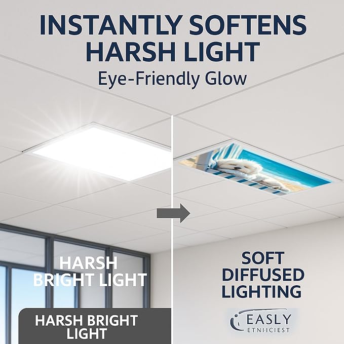 2 Pack Fluorescent Light Covers 4x2 ft Magnetic Light Covers - Image 2