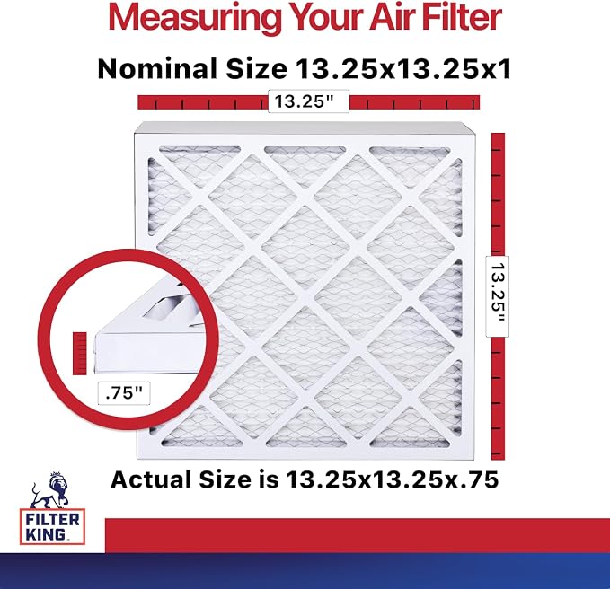 Filter King 13.25x13.25x1 Air Filter | 6-PACK | MERV 11 HVAC Pleated A/C - Image 2