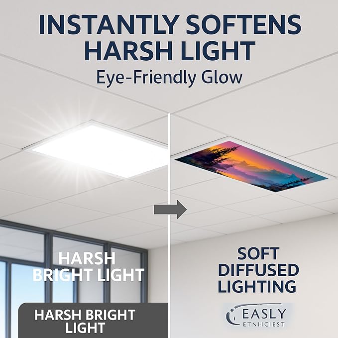 2 Pack Fluorescent Light Covers 4x2 ft Magnetic Light Covers - Image 2