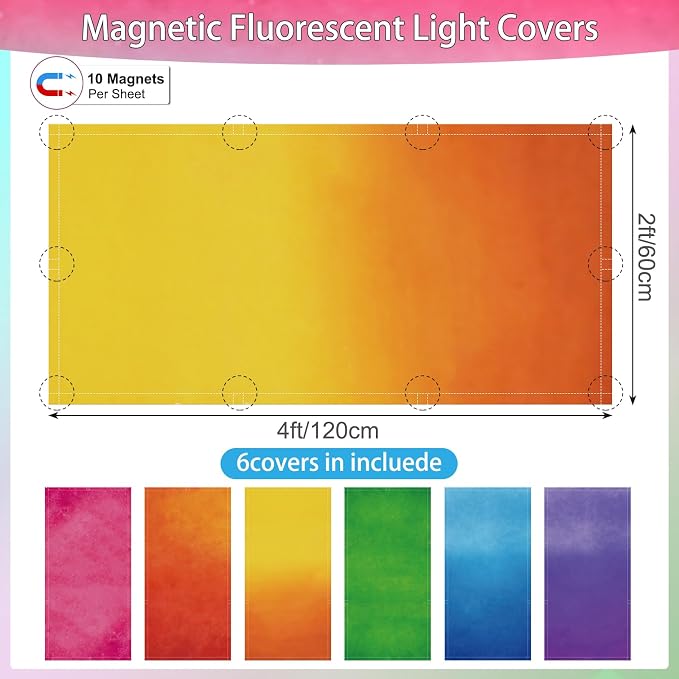 6pcs Magnetic Fluorescent Light Covers - Image 2