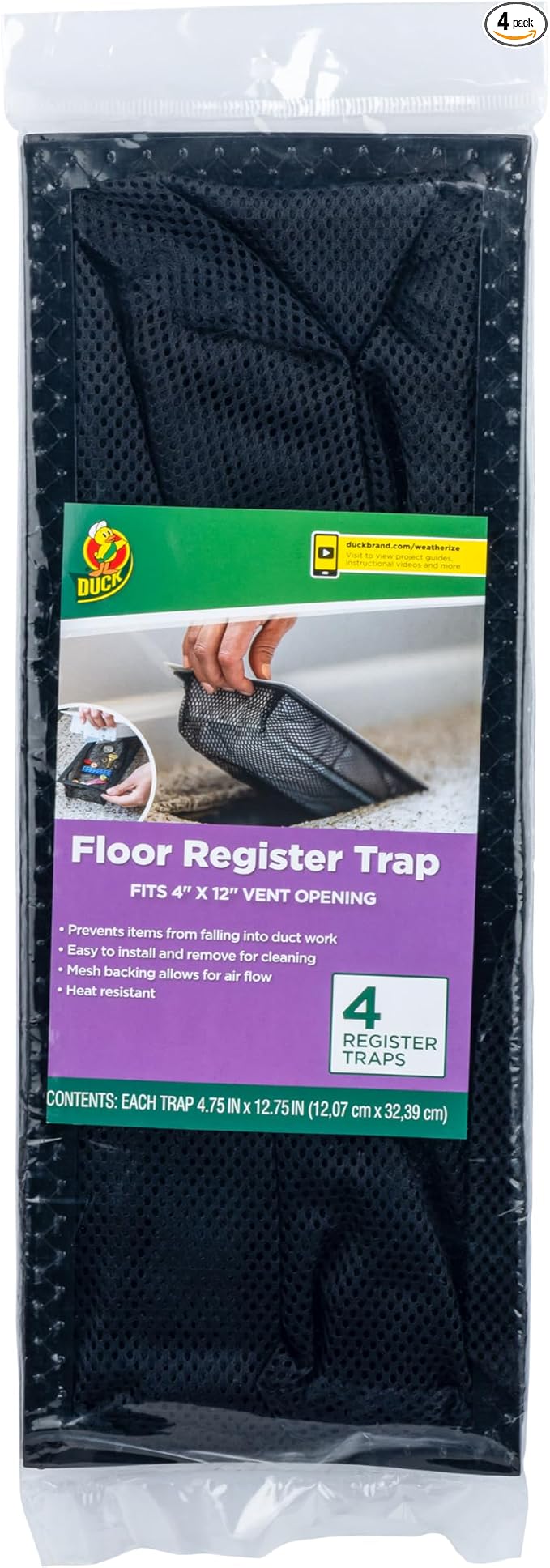Duck Brand Floor Register Vent Trap, Screens by DuckBrand