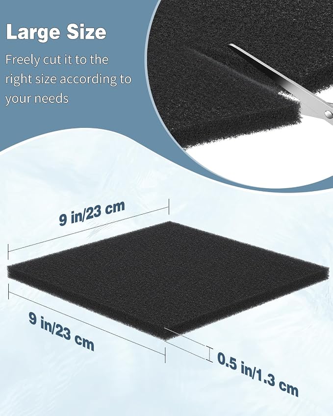 Pawfly 2 Pack Aquarium Bio Sponge Filter Media Pad, 40 PPI Filter Foam Sponge - Image 2