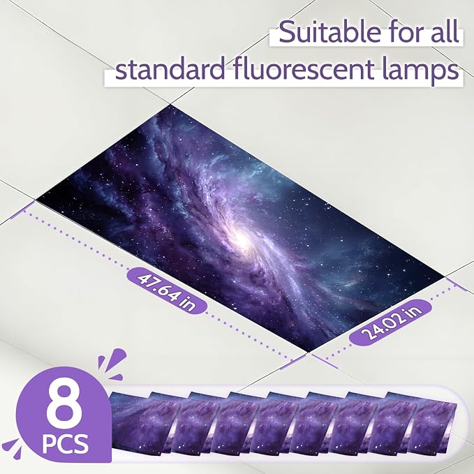 Starry Sky Magnetic Light Covers 8-Pack – Night Sky Ceiling Filters, Tool-Free - Image 3