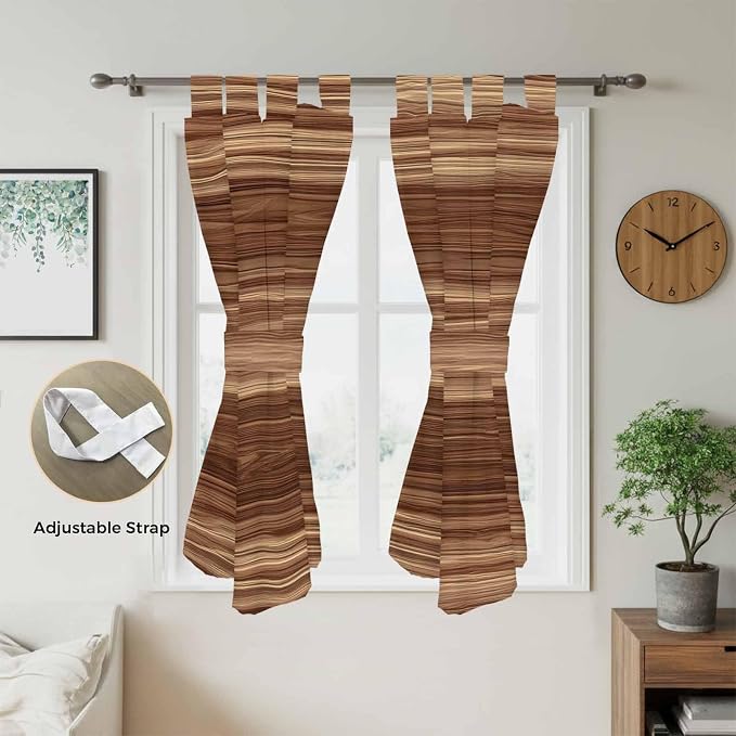Brown Western Bedroom Curtains 72 Inch Length, Window Curtains Tab Top - Image 5