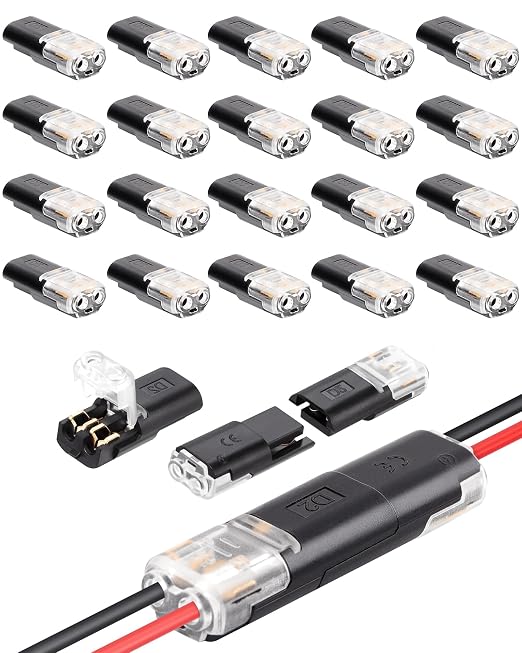 20pcs Low Voltage Wire Connector, Double-Wire Plug-in Connector by YARUKIMA