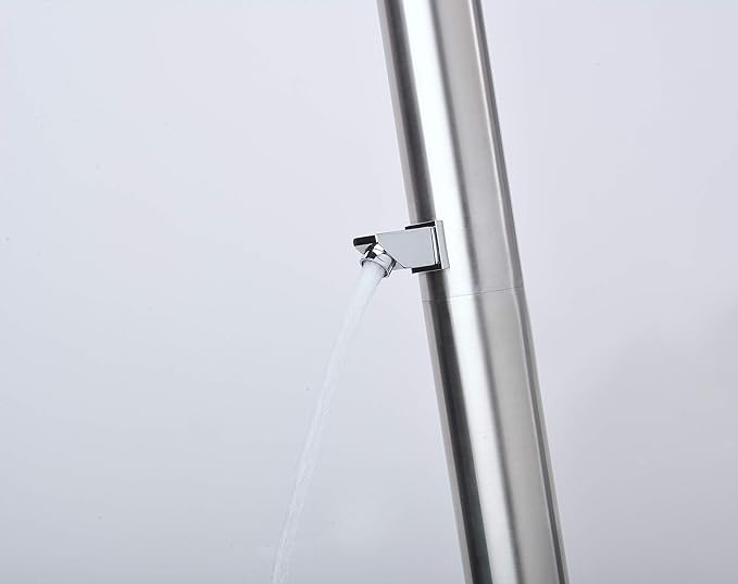 Wayime 85" Separable&Composable Free-Standing Brushed Stainless Steel 304 Waterfall Outdoor Shower with DOE Certificate