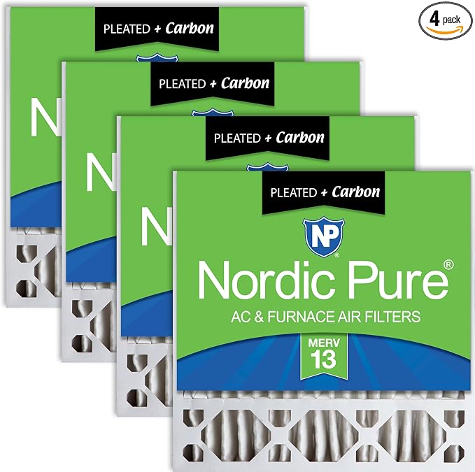 Nordic Pure 20x20x5 Honeywell Replacement Furnace Filters MERV 13 Plus Carbon 4 by NordicPure