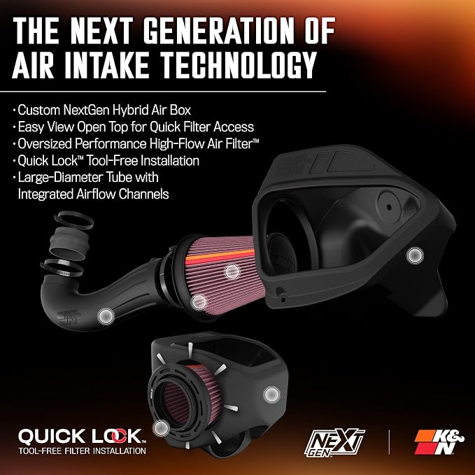 K&N NextGen Cold Air Intake System: High-Flow Cotton Filter: Compatible - Image 3