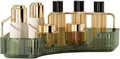 YCIA&DONE Corner Bathroom Counter Organizer, Makeup Organizer for Vanity, Skincare Cosmetic Perfume Tray, Corner Countertop Shelf Rack Storage for Bathroom Kitchen 1 Tier (Vintage Green)