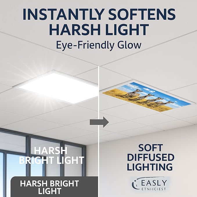 2 Pack Fluorescent Light Covers 4x2 ft Magnetic Light Covers - Image 2