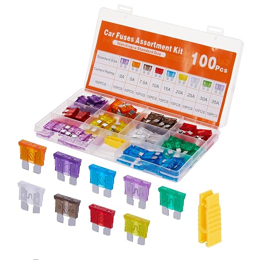 100 Pcs Standard Fuses Kit, Car Fuses Assortment Kit by Unknown