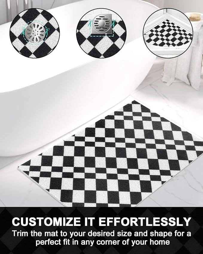 Bathtub Mat Non Slip - Anti Slip Shower Mat, Quick Drying Bath Tub Mats, Soft PVC Loofah Foot Massage Mat, Bath Mat for Shower, Tub, Bathroom, Floor, Kitchen, Pool, Hotel
