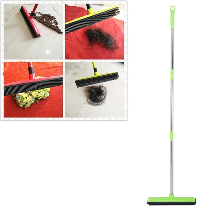 Multifunctional Broom, Telescopic Carpet Rake Rubber Pp 12.6in Brush Easy Wash - Image 5