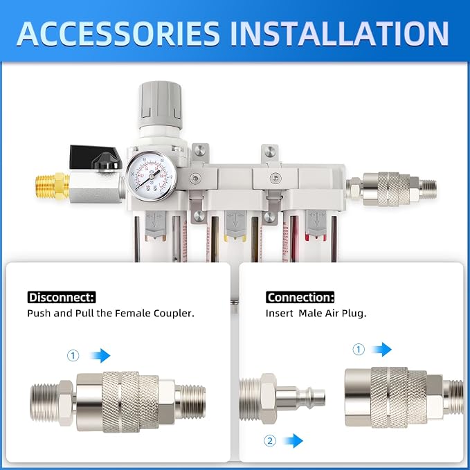 Industrial 1/2" NPT 3 Stage Air Drying System, Coalescing Filter, Particulate - Image 4