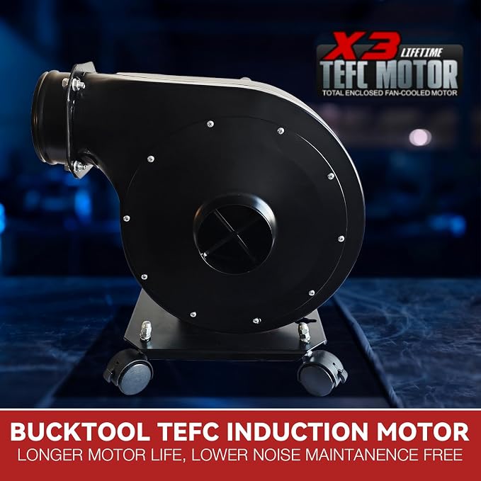 BUCKTOOL 1.2HP Wall Mount Dust Collector - Image 3