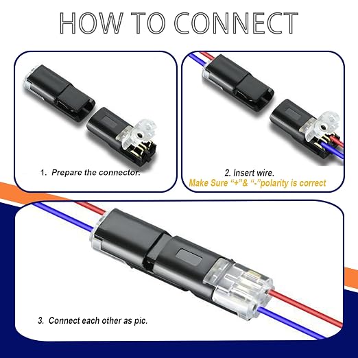 20 Pack Led Strip Lights Connectors, Double Wire Plug-in Connector Led Light - Image 3