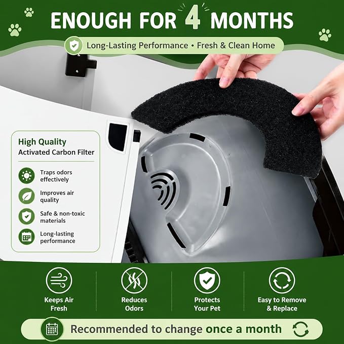 4 Pack 0.5" Thickened Activated Carbon Filters Compatible - Image 5