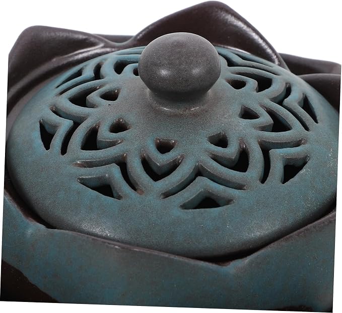 Vintage Ceramic Lotus Incense Holder Aroma Burner - Image 3